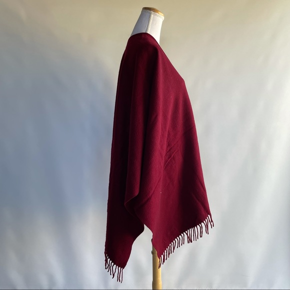 Alain Manoukian Wool Tasseled Poncho Wrap - Picture 4 of 6